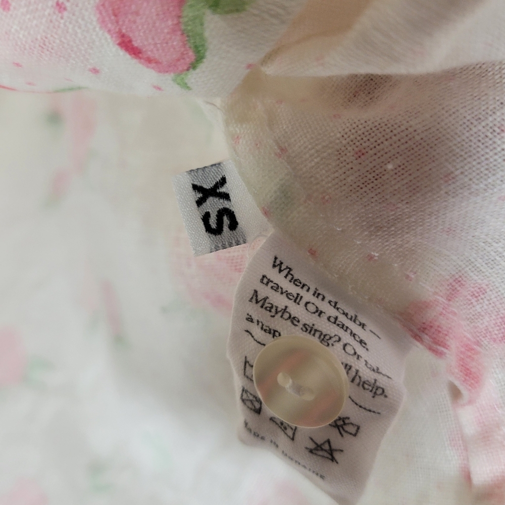 Sleeper Marquise 100% linen dress in roses, sz xs - Picture 11 of 13